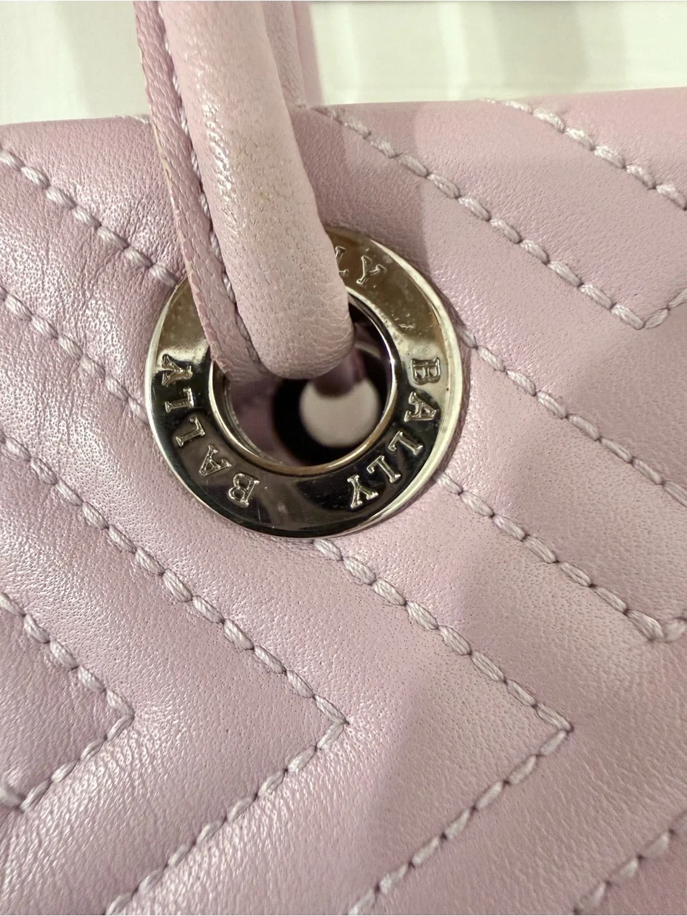 Bally Quilted Lavender Manuela Tote with Tassel